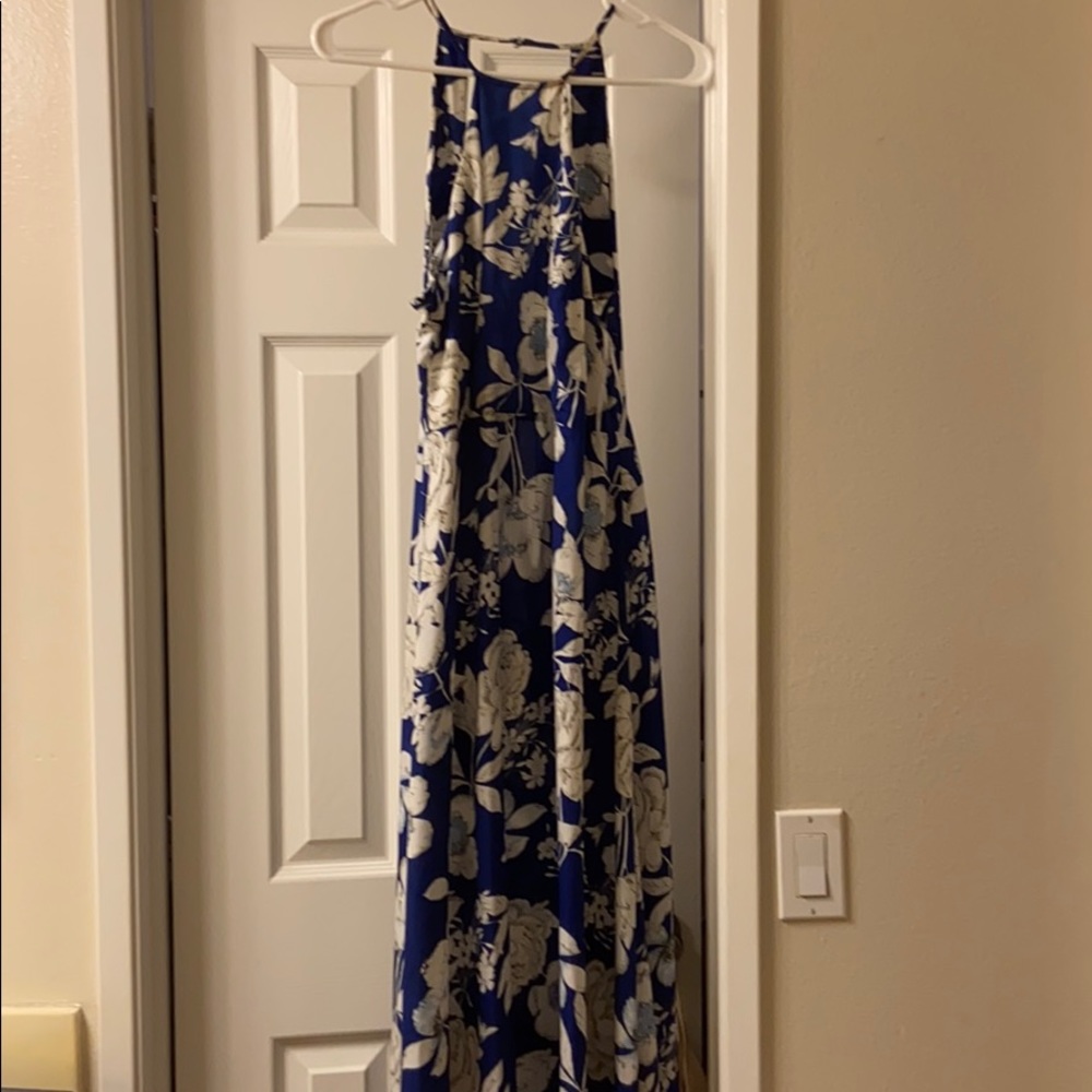 Blue and White Maxi Dress